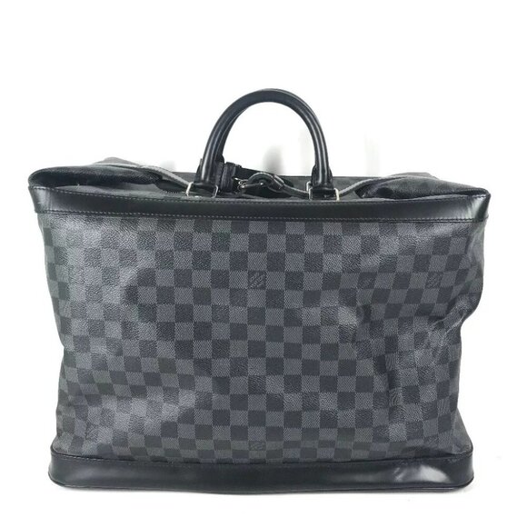 LOUIS VUITTON N41161 Damier Graphite Grimo Travel Bag Hand Bag Duffle Bag Black - Picture 1 of 13